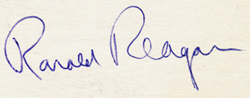 Photo of Ronald Reagan's autograph - San Pedro, CA 1960's
